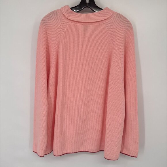 Talbots Womens Pink Ribbed Knit Sweater size XL Cotton Long Sleeve Crew Neck - Picture 9 of 12
